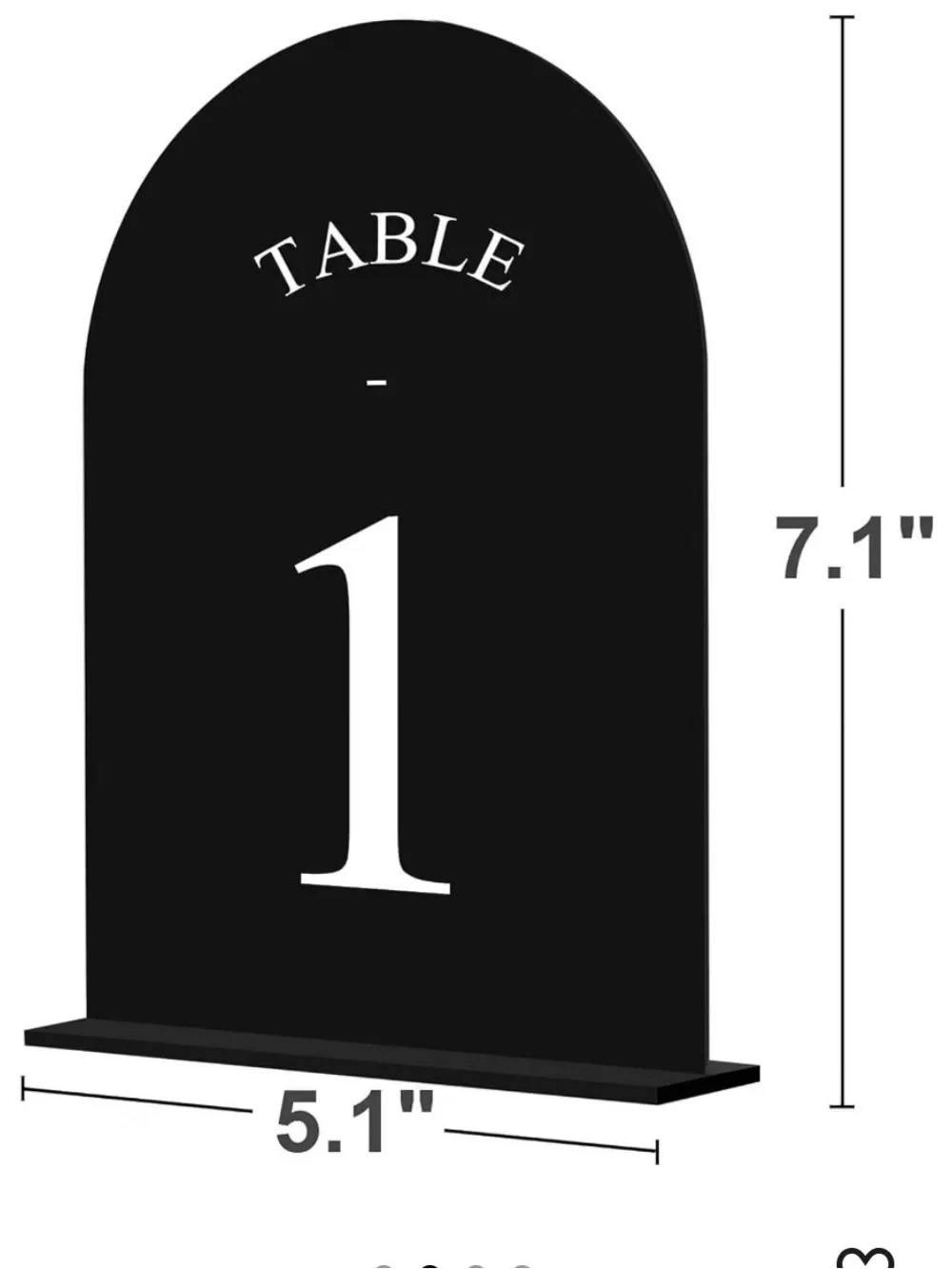 Black Table Number Set 1-40